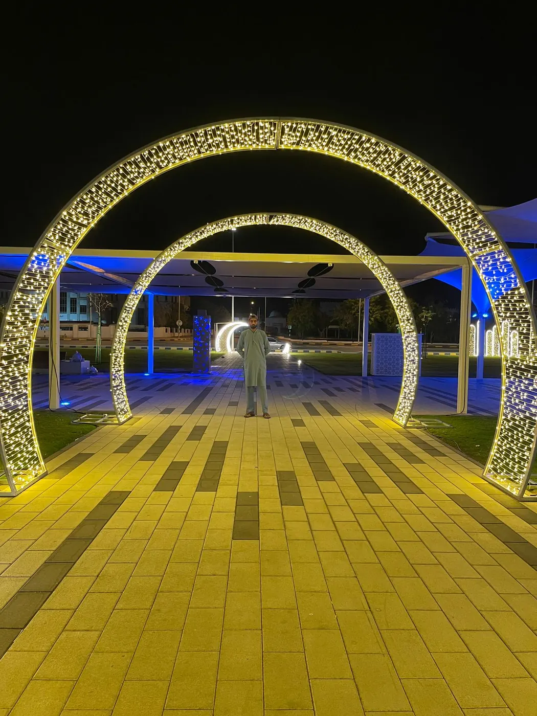 Walk-through arches with fairy lights