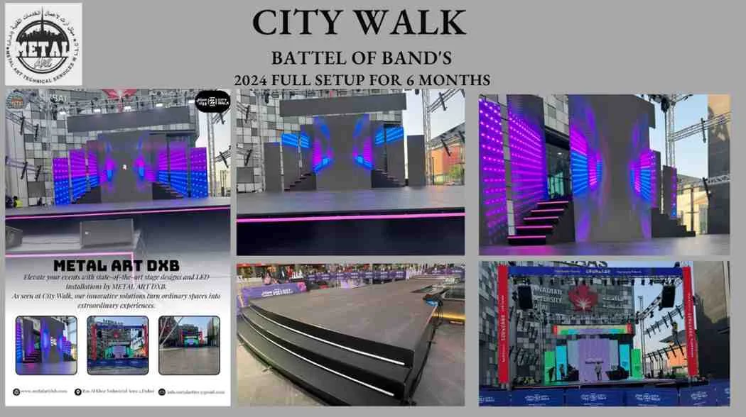 City Walk Battle of the Bands 2024, City Walk, Dubai: photos of the Metal Art DXB build and installation