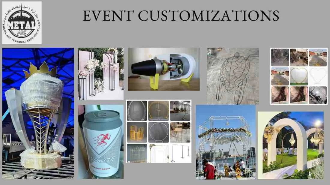 Event customizations, Dubai: photos of the Metal Art DXB build and installation