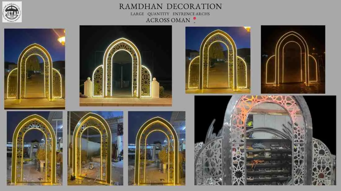 Ramadan entrance arches, Across Oman: photos of the Metal Art DXB build and installation