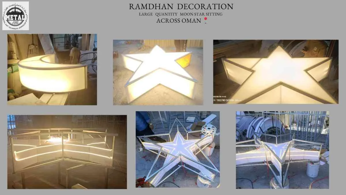 Moon and star seating, Across Oman: photos of the Metal Art DXB build and installation