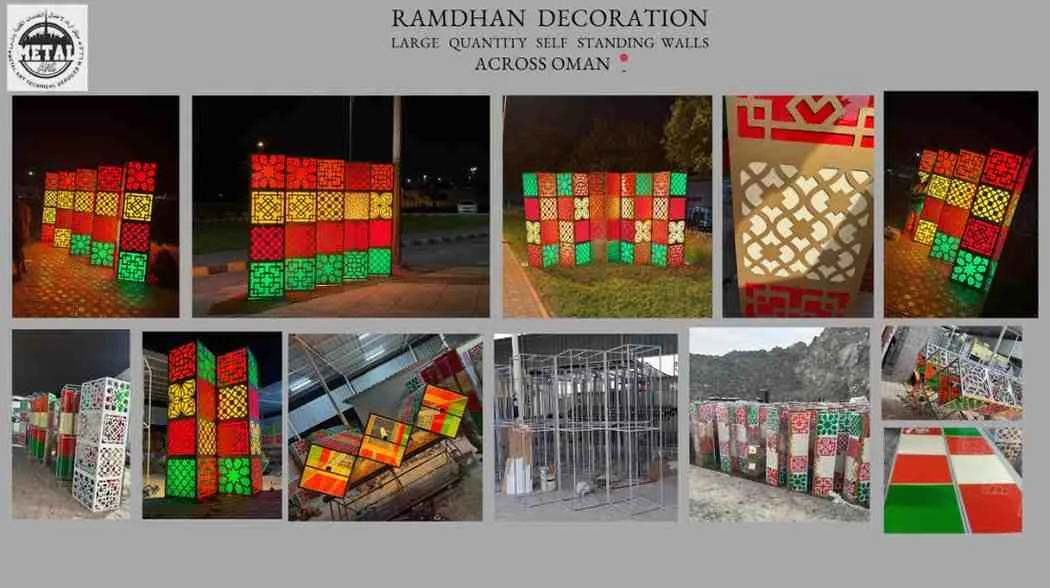 Self-standing patterned walls, Across Oman: photos of the Metal Art DXB build and installation