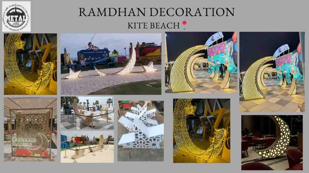 Ramadan decorations, Kite Beach, Kite Beach, Dubai: photos of the Metal Art DXB build and installation