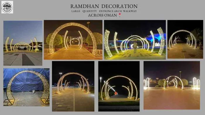 LED arch walkways, Across Oman: Metal Art DXB project