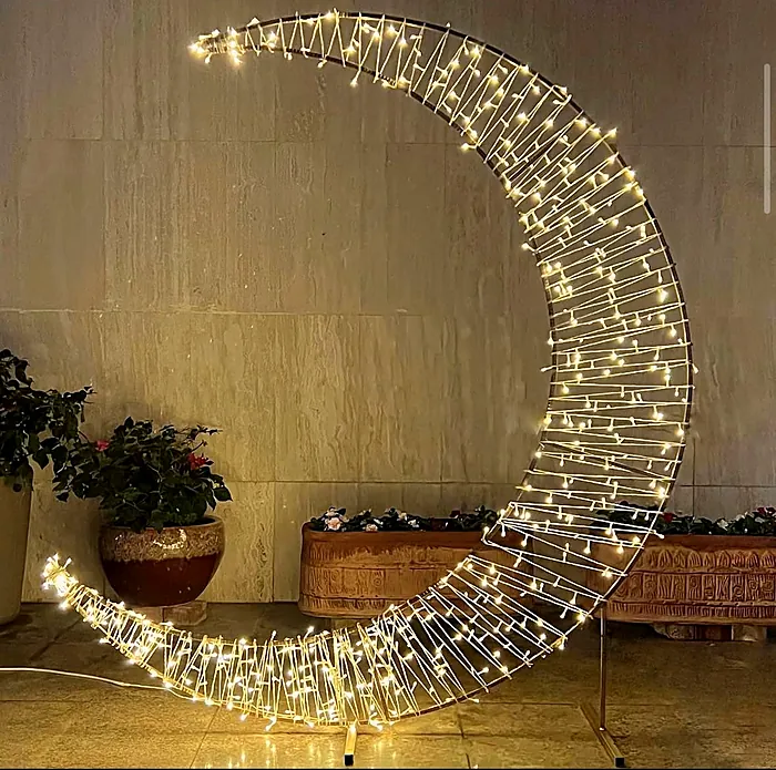 Large fairy-light crescent frame