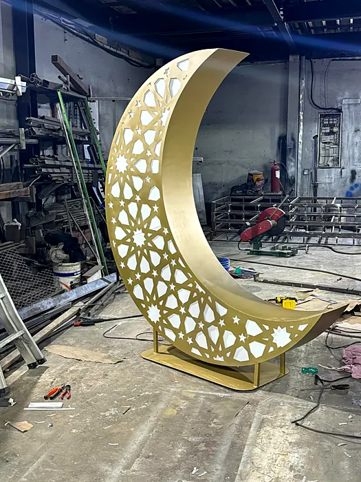 Gold patterned crescent finished in our workshop