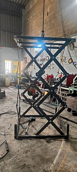 Scissor lift build by Metal Art DXB