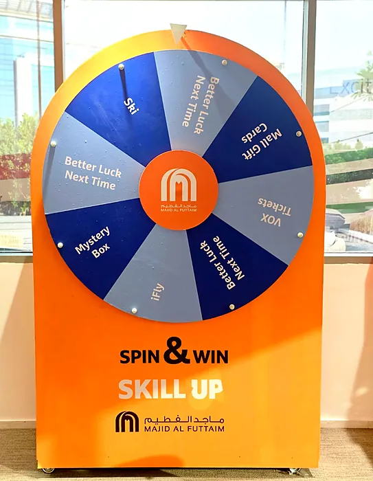 Spin and win wheel for a mall activation